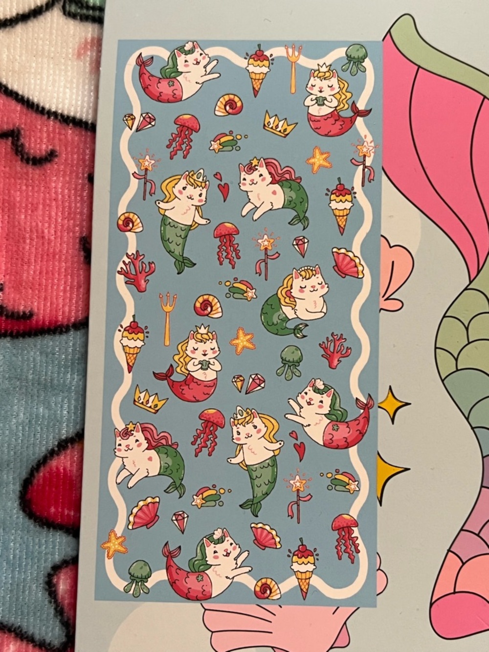 Cute Sunny Kids Kitty Mermaid Beach Towel 🧜🏻‍♀️ 🐈 - Picture 2 of 4